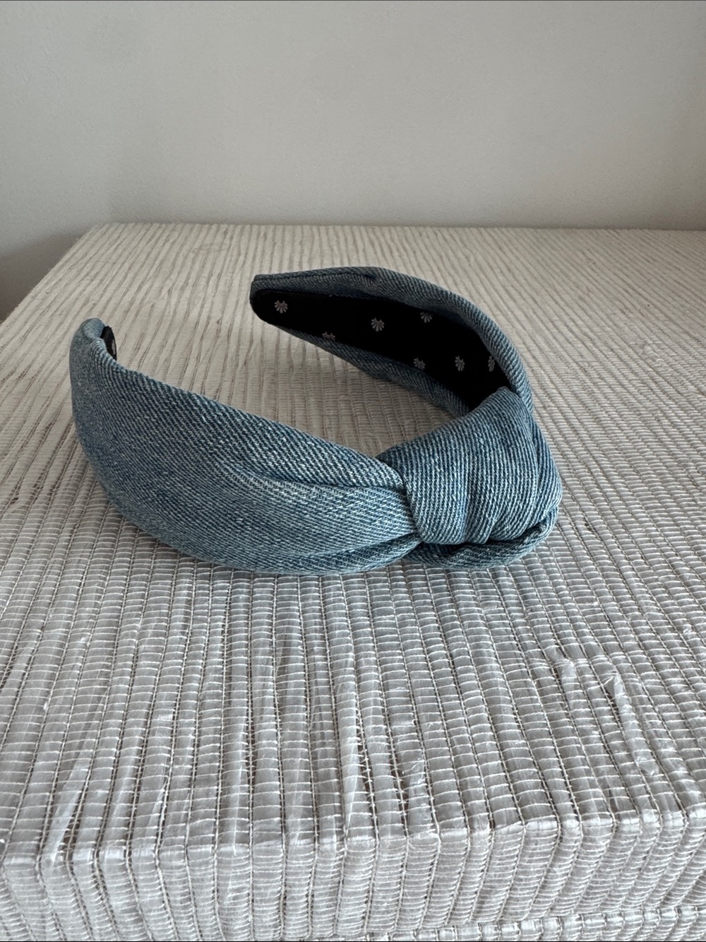 Lele Sadoughi Denim Blue Knotted Headband for Women